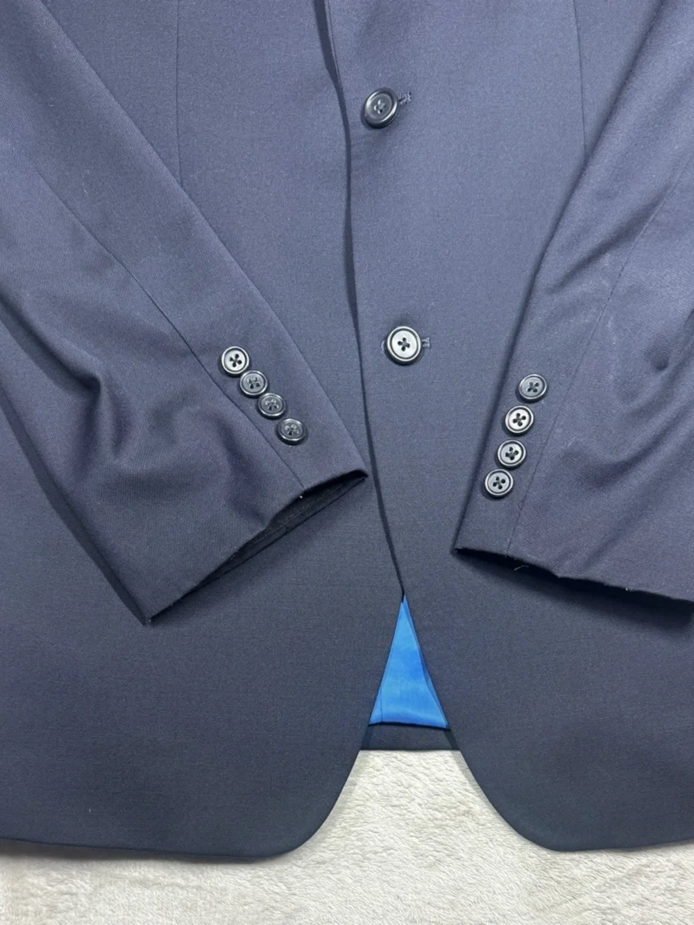 MICHAEL Michael Kors 100% Wool Men’s Dark Navy Blue Buttoned Front Blazer 36R